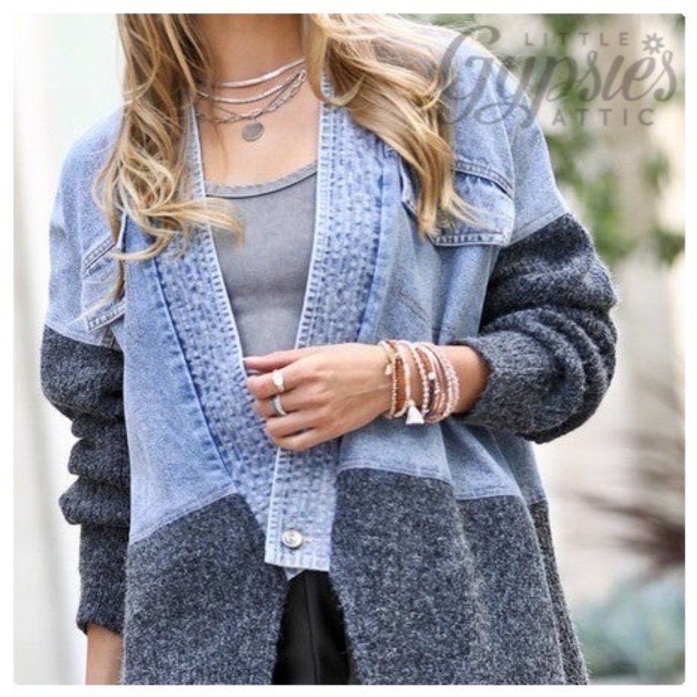 Stand Out One Button Denim Jacket - Picture 3 of 8